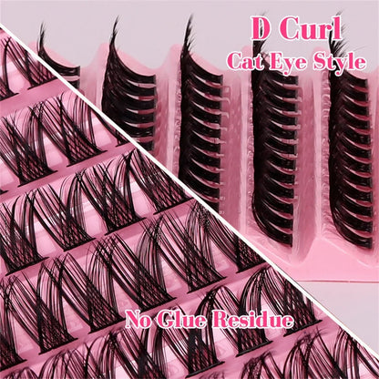 120pcs Natural Look Wispy D Curl Cluster Lashes | DIY Eyelash Extensions Kit