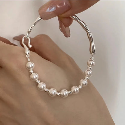 Sterling Silver plated Thai Silver Bracelet for Women Vintage Geometric Heart Love Lucky Punk Jewelry 2023 New Dropship