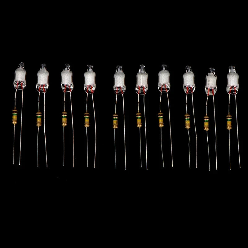10Pcs Neon Light Bulbs 4x10mm 5x13mm 220V | Main Power Indicator with Built-in Resistor