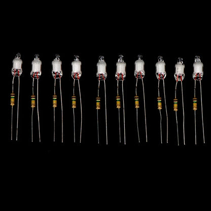 10Pcs Neon Light Bulbs 4x10mm 5x13mm 220V | Main Power Indicator with Built-in Resistor