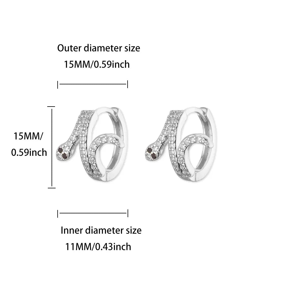 Luxury Zircon Hoop Earrings for Women Gold Color Stainless Steel Butterfly Heart Snake Earring Fashion Party Wedding Jewelry Gif