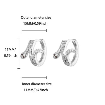 Luxury Zircon Hoop Earrings for Women Gold Color Stainless Steel Butterfly Heart Snake Earring Fashion Party Wedding Jewelry Gif