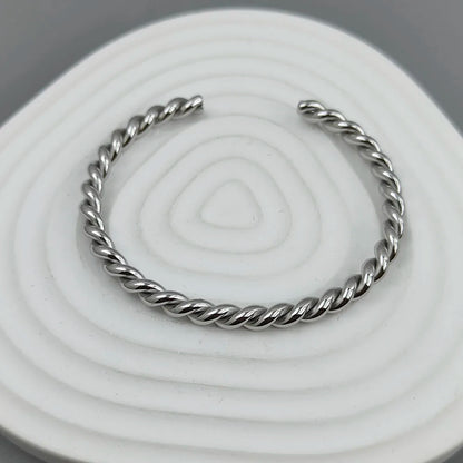 Double-layer wire-wrapped stainless steel gold-plated 18K bracelet, high-quality waterproof silver jewelry, gift for couples