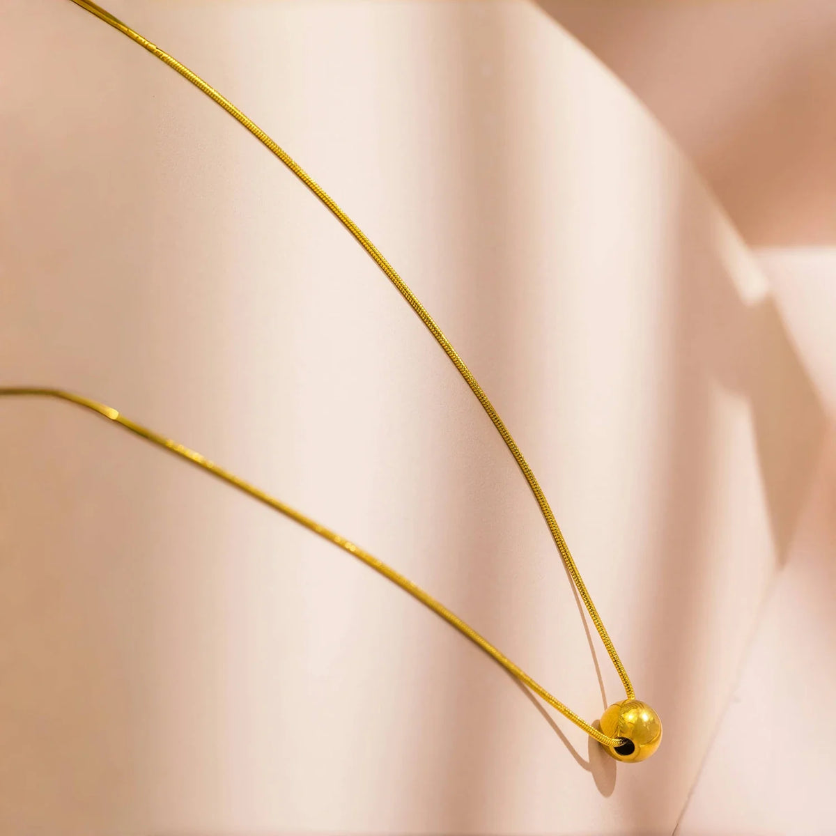 Minimalist Round Bead Necklace | Stainless Steel Handmade Chain for Women