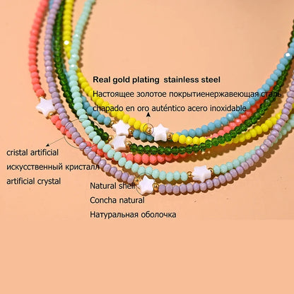 Shell Star Crystal Choker Necklace | Trendy Summer Jewelry for Women
