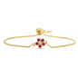NEWBUY Fashion Gold Color Colourful CZ Zircon Flower Charm Bracelets For Women Party Jewelry Accessories