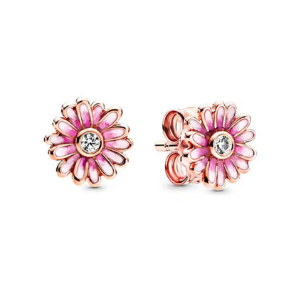 European New 925 Silver Butterfly Flower Stud Earrings, Fit Women's Festival Exquisite Charm Jewelry Gifts