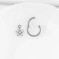 Waterdrops Pendant Conch Ring ASTM F136 G23 Titanium Piercings Moon Flowers Hinge Segment Clicker Teardrop Helix  Earrings
