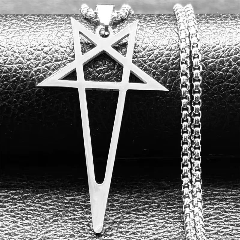 Pentagram Spike Rivet Hoop Earrings | Stainless Steel Gothic Punk Jewelry