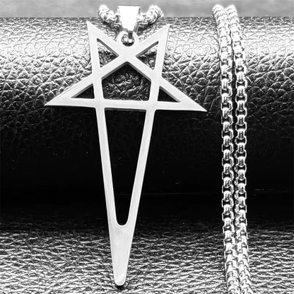 Pentagram Spike Rivet Hoop Earrings | Stainless Steel Gothic Punk Jewelry