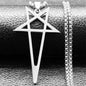 Pentagram Spike Rivet Hoop Earrings | Stainless Steel Gothic Punk Jewelry