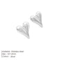 SUNIBI Stainless Steel Stud Earring for Women Gold Color Silver Color Simple Earrings Wives Smooth Thick Hoop Fashion Jewelry