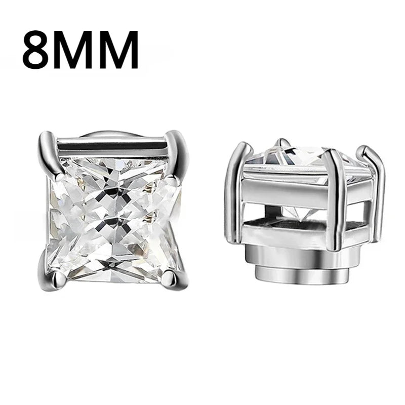 Magnetic Clip Earrings for Women and Men | No Piercing Crystal Studs