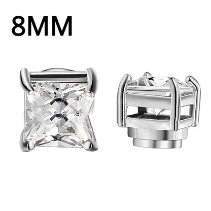 Magnetic Clip Earrings for Women and Men | No Piercing Crystal Studs