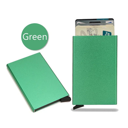 RFID Blocking Metal Wallet | Slim Pop Up Card Holder for Men and Women