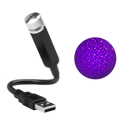 Green LED Starry Galaxy Lamp for Car Roof | USB Atmosphere Projector Light