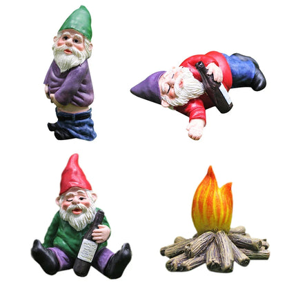 Creative Garden Statue Middle Finger White Beard Dwarf Ornament Courtyard Dwarf Suitable for Home Courtyard Garden Decoration