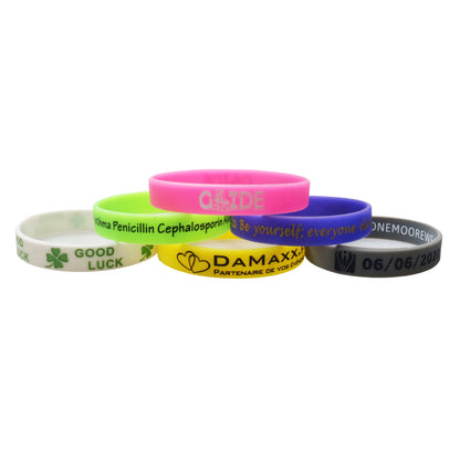 1 Lot Wholesale Custom Silicone Bracelet Custom Silicone Wristband Personalized Bangles Band for All Even Waterproof Not Fading