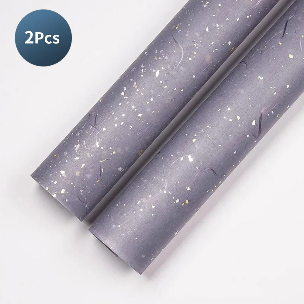23.6 Inch Floral Wrap Set | DIY Bouquet Wrapping Paper with Gold and Silver Sparkle
