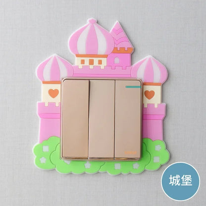 Luminous Silicone Switch Cover | Kawaii Cartoon Animal 3D Sticker for Kids Room