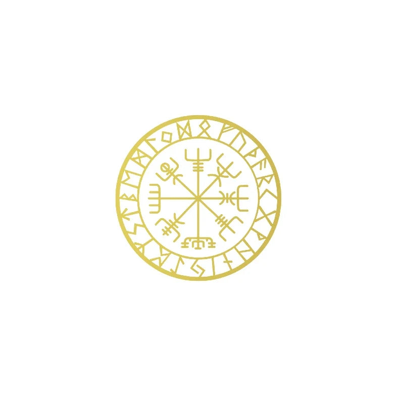 Viking Protection Runes Vegvisir Compass Talisman Red Vinyl Decal | Car and Laptop Decorative Sticker