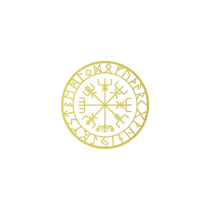 Viking Protection Runes Vegvisir Compass Talisman Red Vinyl Decal | Car and Laptop Decorative Sticker
