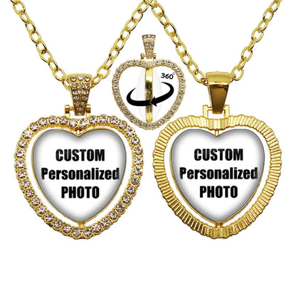 Custom Photo Heart Necklace | Personalized Double-Sided Family Jewelry Gift