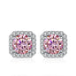 NeeTim 0.5ct 1ct Pink Moissanite Studs Earrings for Women 925 Sterling Silver Black Blue Grey Sparkling Lab Diamond Stud Earring