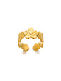 Stainless Steel Exaggerated Big Flower Rings For Women Gold Color Sunflower Finger Ring Female Fashion Aesthetic Jewelry Gift