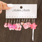 New Fashion Cute Cartoon Pink Earring Set Colorful Dopamine Acrylic Earrings for women Girls New Trendy Jewelry Accessories Gift