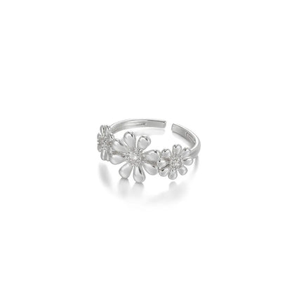 Stainless Steel Exaggerated Big Flower Rings For Women Gold Color Sunflower Finger Ring Female Fashion Aesthetic Jewelry Gift