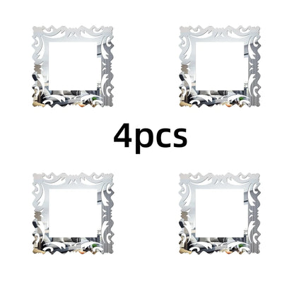 Mirror Style Switch Decals | 4 Pack Decorative Wall Stickers for Living Room
