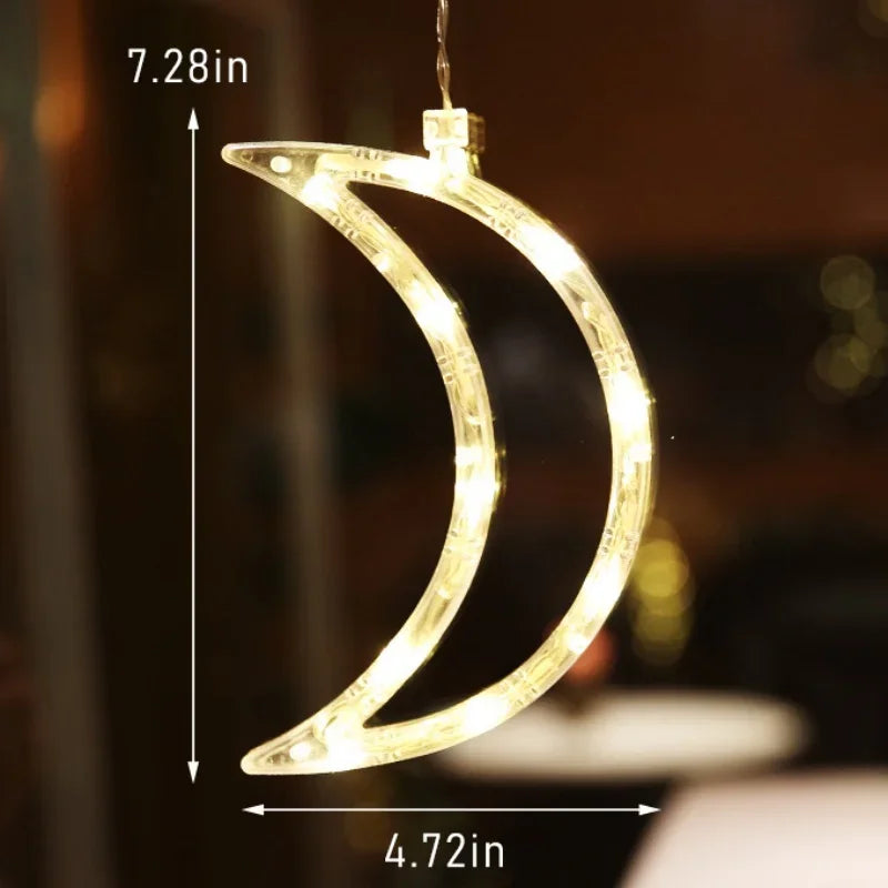 Christmas Window Decor LED Lights | Snowflake Tree Star Deer Sucker Lights for Xmas