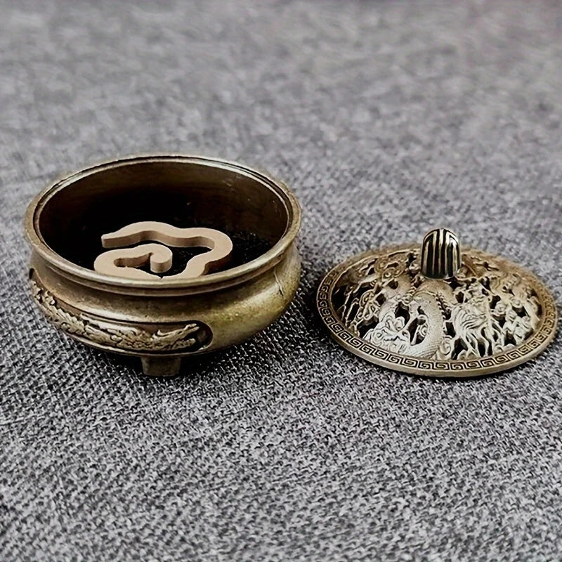 Mini Alloy Antique Three-legged Aromatherapy Stove | DIY Incense Burner Tea Ceremony Decor