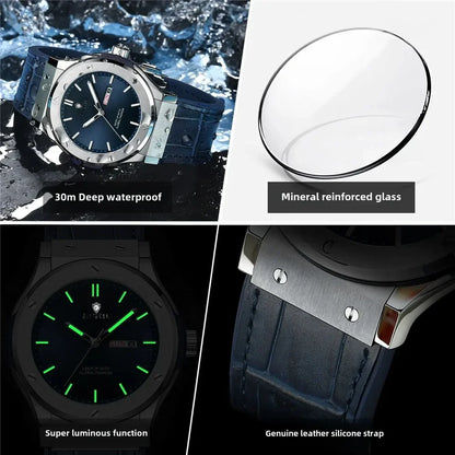 Fashion Quartz Wristwatches New Gifts Sports Leather Mens Automatic Watches For Man Luxury Automatic Watch Men Digital Clock