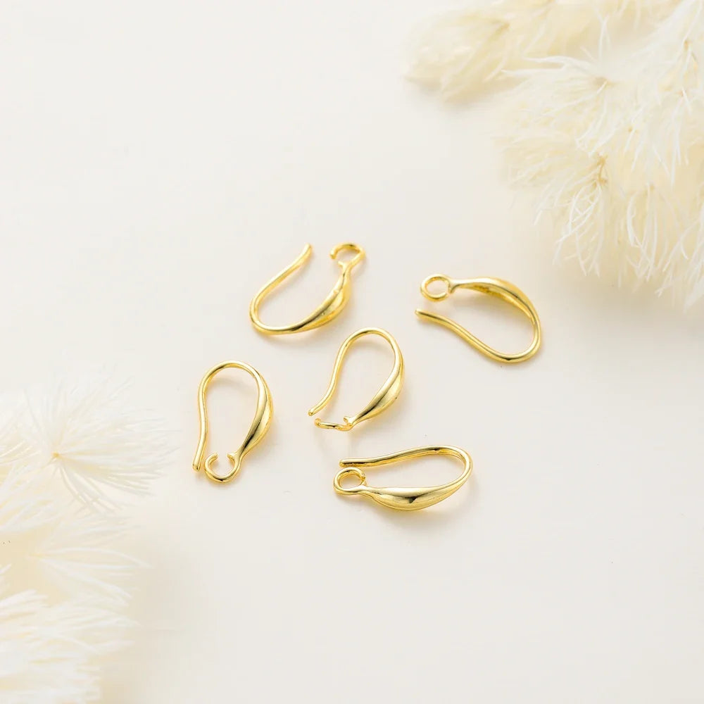 10pcs/lot 14K 18K Real Gold Earing Pendant Hook Ear Wire Hook For DIY Jewelry Making Earing Charms Accessories Components