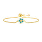 NEWBUY Fashion Gold Color Colourful CZ Zircon Flower Charm Bracelets For Women Party Jewelry Accessories