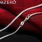 16-30inches 925 Sterling Silver Necklace 2MM Charms Wedding Party Flat Snake Chain Cute for Women Men Fashion Fit Pendant