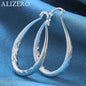 ALIZERO 925 Sterling Silver Earrings Simple Round Circle Hoop Earrings For Woman Fashion Wedding Engagement Charm Jewelry Gifts