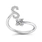 LATS Zircon Initial A-Z Letter Rings for Women Girl Adjustable Opening Ring Name Alphabet Female Wedding Fashion Jewelry Gift