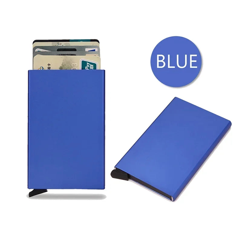 RFID Blocking Metal Wallet | Slim Pop Up Card Holder for Men and Women
