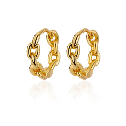Vintage Round Stainless Steel Hoop Earrings For Women Gold Plated Earring 2023 Trending Statement Ear Jewelry Christmas Gift