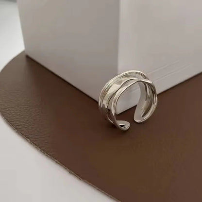 VENTFILLE 925 Sterling Silver Geometric Multilayer Round Bead Ring | Fashion Punk Temperament Jewelry