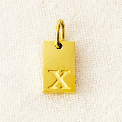 SUNIBI Alphabet Charm Pendant for Necklaces Stainless Steel Jewelry DIY Engraved Lettering Accessories Women's Fashion Jewelry