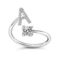LATS Zircon Initial A-Z Letter Rings for Women Girl Adjustable Opening Ring Name Alphabet Female Wedding Fashion Jewelry Gift