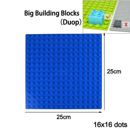 Classic Building Block Baseplates | 3-Pack Compatible Base Plates for Creative Construction Toys