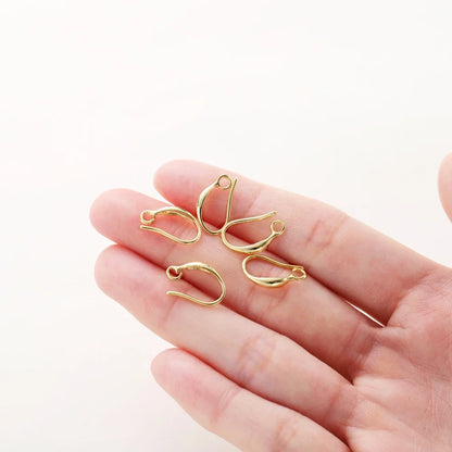 10pcs/lot 14K 18K Real Gold Earing Pendant Hook Ear Wire Hook For DIY Jewelry Making Earing Charms Accessories Components
