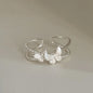 925 Sterling Silver Frosting Geometry Ring | Textured Wide Band for Women
