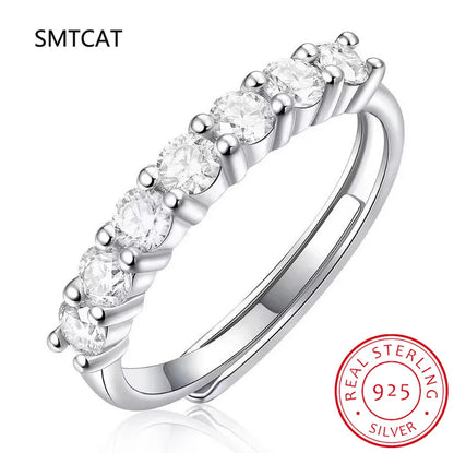 Moissanite Wedding Ring for Women | S925 Sterling Silver White Gold Plated Bridal Band