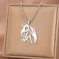 Stainless Steel Necklaces Animals Horse's Head Pendant Choker Chain Men  Atmospheric Fashion Hip Hop Necklace For Women Jewelry